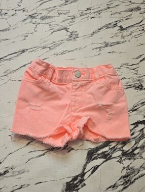 The Children's Place Coral Pink Distressed Denim Shorts